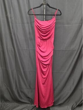 Women’s Ruched Corset Bodycon Long Formal Maxi Dress Wine XS